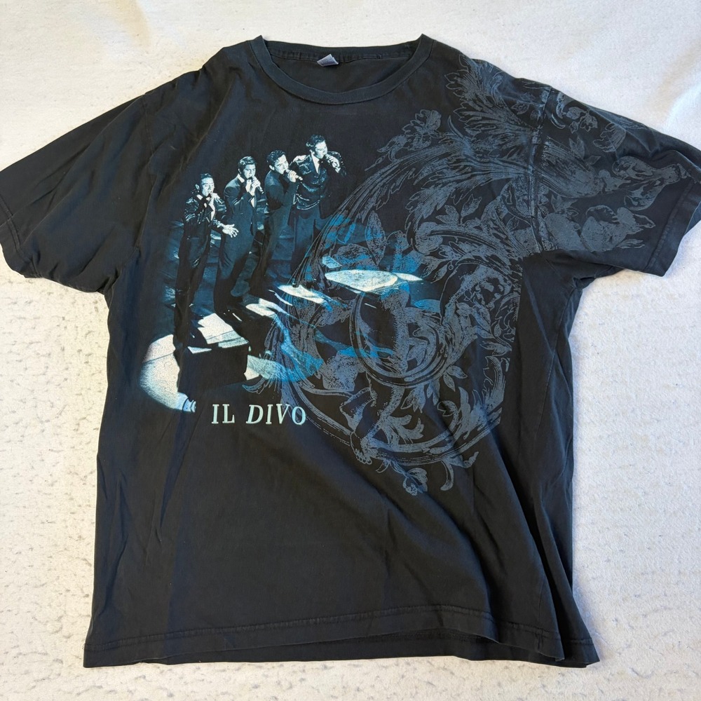 Anvil Il Divo Tour 2007 Concert T-Shirt Mens XL Black Graphic Band Tee
